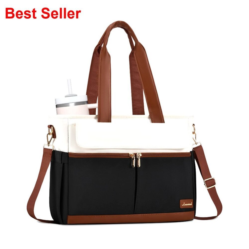 15.6 Inch Laptop Tote Bag Water Resistant Polyester Multiple Pockets